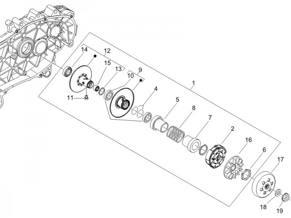 Motor getriebene Riemenscheiben - Piaggio Beverly 125ccm 4T LC 2007- ZAPM28900