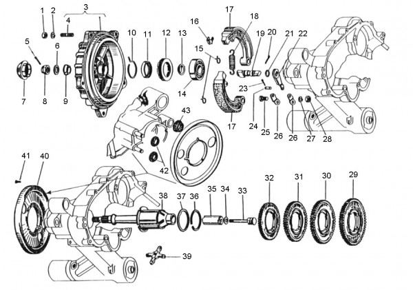 Motor Bremstrommel hinten - Vespa Super Sport 180ccm 2T AC 1965-1968 VSC1T