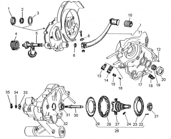 Motor Kickstarter - Vespa Super Sport 180ccm 2T AC 1965-1968 VSC1T