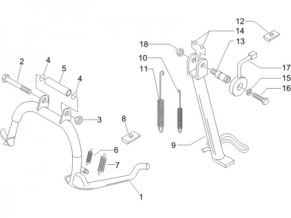 Fahrgestell Hauptständer - Piaggio Beverly 250ccm 4T LC 2006- ZAPM28800