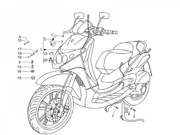 Elektrische Anlage Kabelbaum - Piaggio Beverly 250ccm 4T LC 2006- ZAPM28800
