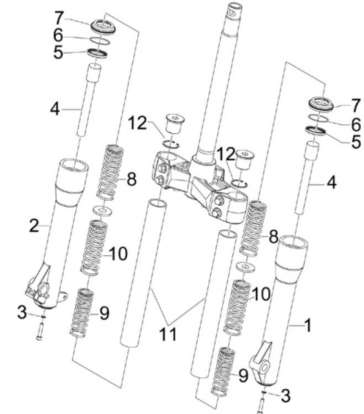 Radaufhängung Gabelkomponenten Escorts - Piaggio Beverly 250ccm 4T LC 2006- ZAPM28800