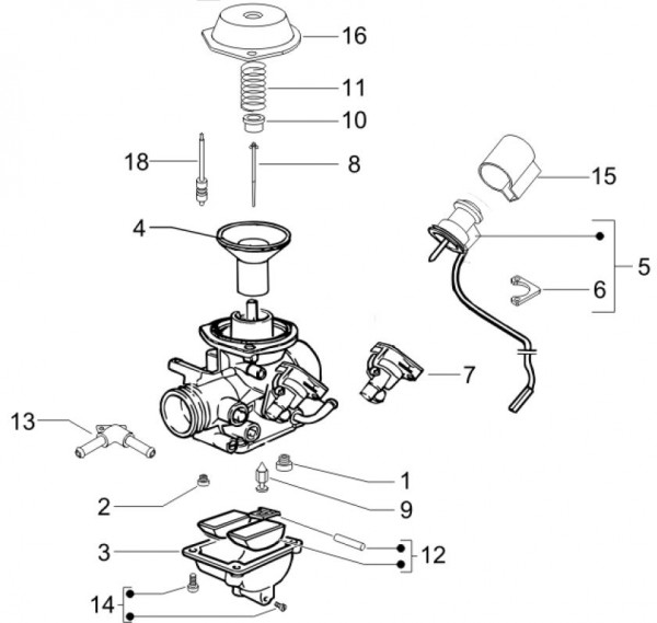 Motor Vergaserkomponenten - Vespa GTS 125ccm 4T LC 2009- ZAPM31300
