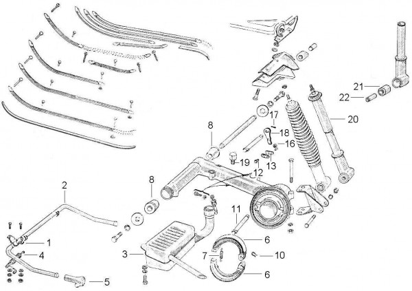 Fahrgestell Fußraumabdeckungen - Vespa Vespa 150 150ccm 2T AC 1955-1956 VL2T