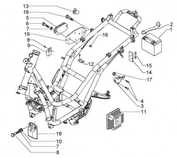 Elektrische Anlage Batterie - Piaggio Beverly 500ccm 4T LC 2003- ZAPM34100