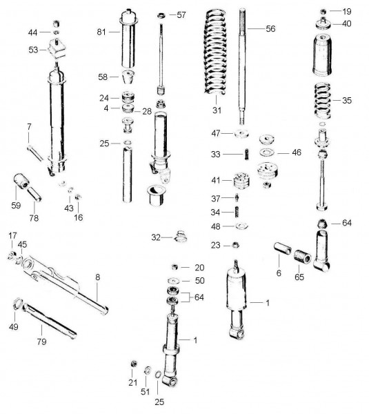 Radaufhängung Stoßdämpfer - Vespa Vespa 50 50ccm 2T AC 1966-1971 V5SS1