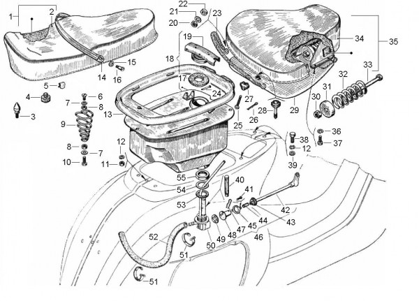 Fahrgestell Sitz - Vespa Vespa 50 50ccm 2T AC 1963- V5A1T