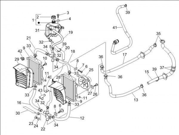 Fahrgestell Kühler - Vespa GT 250ccm 4T LC 2006- ZAPM45102