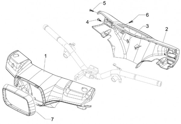 Lenker Lenkerdeckel - Vespa S 50ccm 2T AC 2007- ZAPC38402