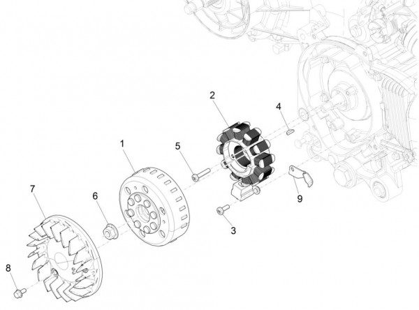 Motor Lichtmaschine - Vespa Sprint 50ccm 4T 3V AC 2017- ZAPCA0101