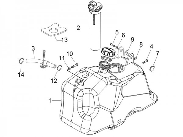 Fahrgestell Benzintank - Piaggio Beverly 250ccm 4T LC 2006- ZAPM28800