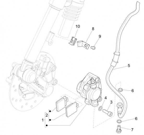 Bowdenzüge Bremsanlage vorn - Vespa Sprint 50ccm 4T 3V AC 2017- ZAPCA0101