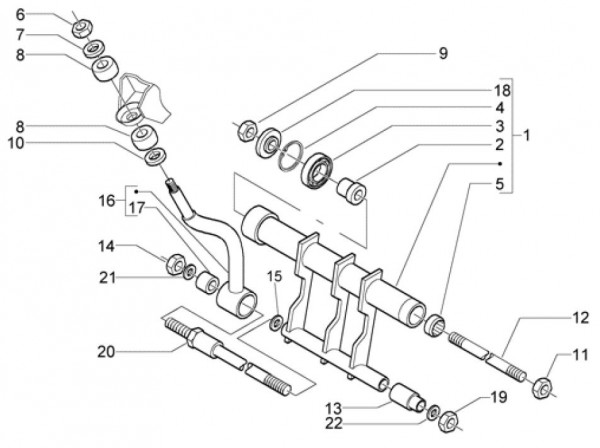 Radaufhängung Schwingarm - Piaggio Beverly 500ccm 4T LC 2003- ZAPM34100