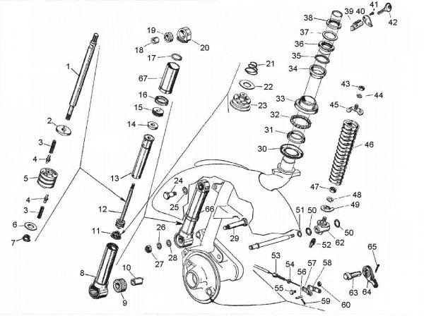Radaufhängung Stoßdämpfer vorn - Vespa Sprint 150ccm 2T AC 1969- VLB1
