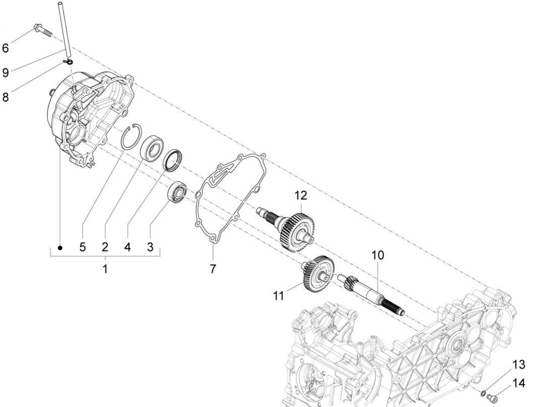 Motor Getriebe - Vespa LX 150ccm 4T 3V AC 2013- ZAPM68400 | ORIGINAL