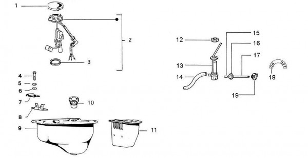 Fahrgestell Benzintank - Vespa Vespa 50 50ccm 2T AC - V5N1T