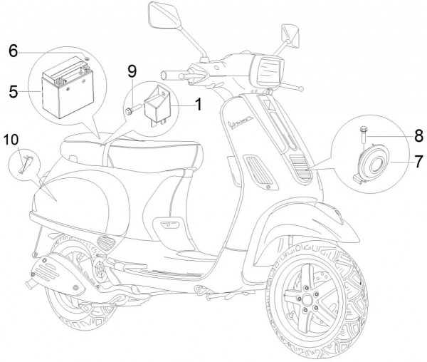 Elektrische Anlage Batterie - Vespa S 50ccm 4T 2V AC 2012- ZAPC38901