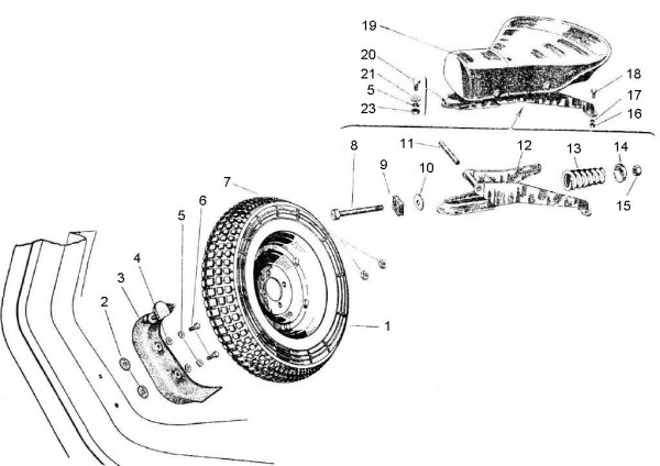 Radaufhängung Ersatzrad - Vespa Vespa 150 150ccm 2T AC 1957-1958 VB1T