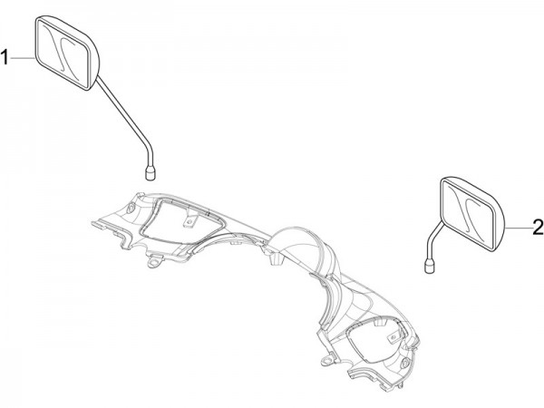 Lenker Rückspiegel - Piaggio Beverly 125ccm 4T LC 2007- ZAPM28900