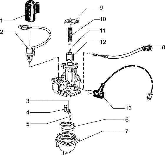 Motor Vergaserkomponenten - Piaggio Hexagon 150ccm 2T LC 1996- EXV1T 00010001