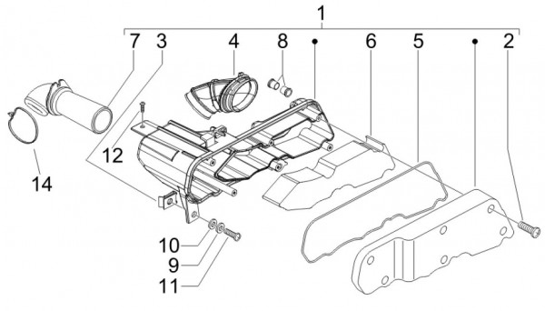 Motor Luftfilter - Vespa S 50ccm 2T AC 2007- ZAPC38402