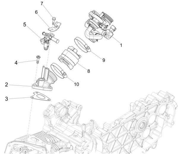 Motor Drosselklappengehäuse - Vespa Sprint 125ccm 4T 3V AC 2017- ZAPMA1300