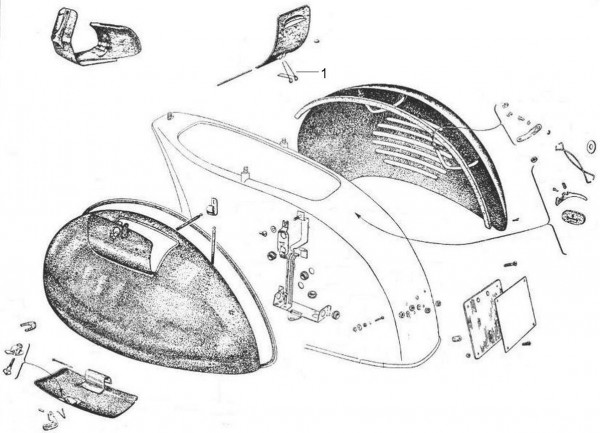 Fahrgestell Seitenverkleidungen - Vespa Vespa 125 U 125ccm 2T AC - VU1T
