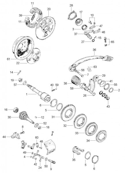 Motor Schaltgetriebe - Vespa Vespa 50 50ccm 2T AC 1966-1971 V5SS1