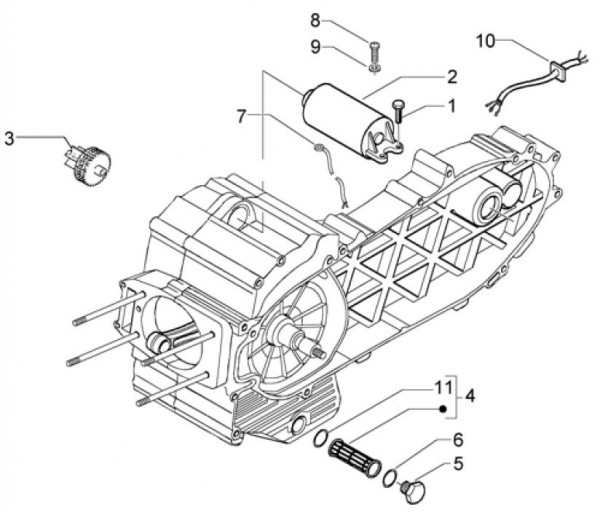 Motor Anlasser - Piaggio Beverly 500ccm 4T LC 2004- ZAPM34100