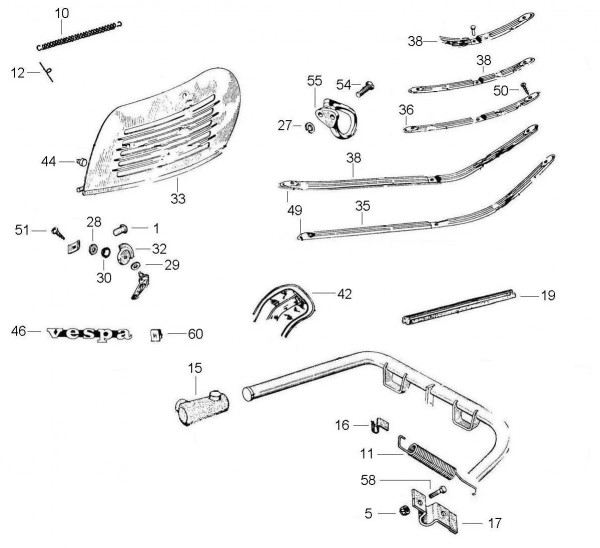 Fahrgestell Hauptständer - Vespa Vespa 50 50ccm 2T AC 1966-1971 V5SS1