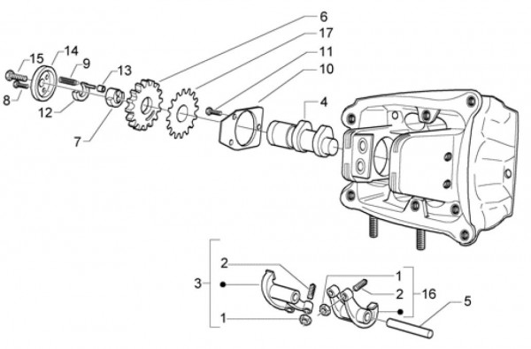 Motor Schwinghebelhalterung - Piaggio Beverly 500ccm 4T LC 2003- ZAPM34100