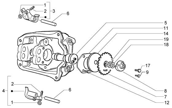 Motor Schwinghebelhalterung - Vespa GT 125ccm 4T LC 2003- ZAPM3110000001001