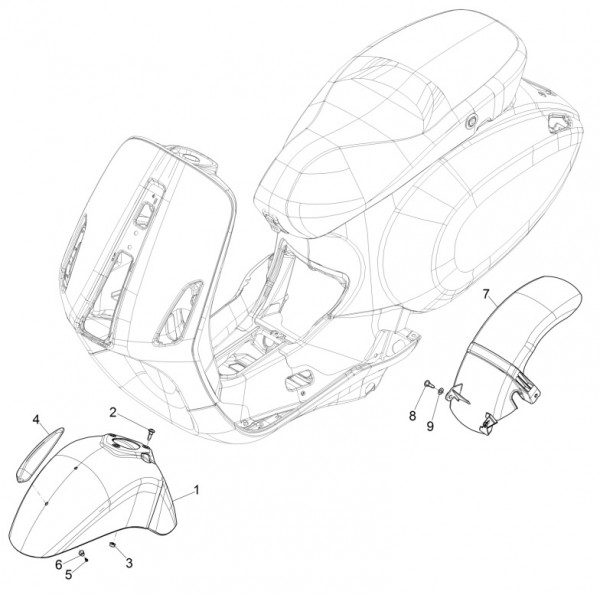 Fahrgestell Kotflügel - Vespa Primavera 50ccm 4T 3V AC 2018- ZAPCA0200 |  ORIGINAL ERSATZTEILE | Piaggio-Vespa Ersatzteile Online Shop