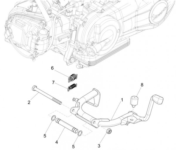 Fahrgestell Hauptständer - Vespa Sprint 50ccm 4T 3V AC 2017- ZAPCA0201
