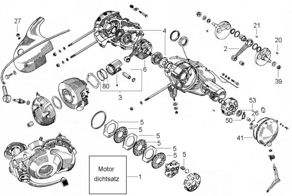 Motor Motor - Vespa Vespa 125 125ccm 2T AC 1953- VM1T