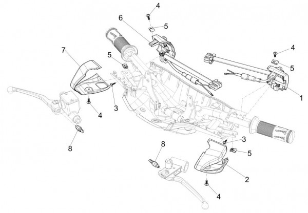 Elektrische Anlage Schalter - Vespa Sprint 50ccm 4T 3V AC 2017- ZAPCA0201