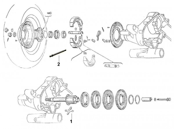 Motor Schaltgetriebe - Vespa Vespa 125 125ccm 2T AC 1948-1950 V1T