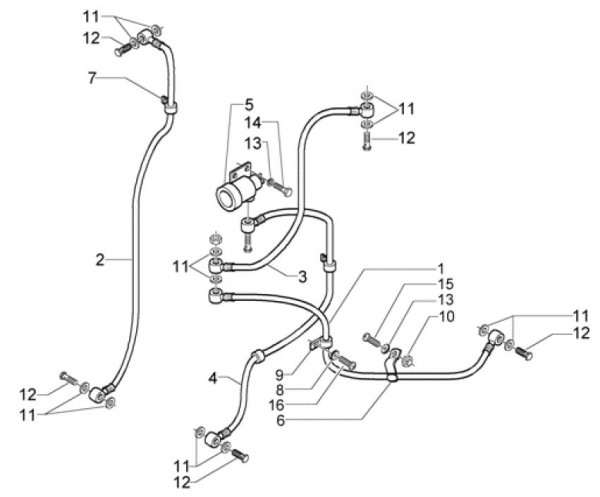 Bowdenzüge Bremsleitungen - Piaggio Beverly 500ccm 4T LC 2004- ZAPM34100