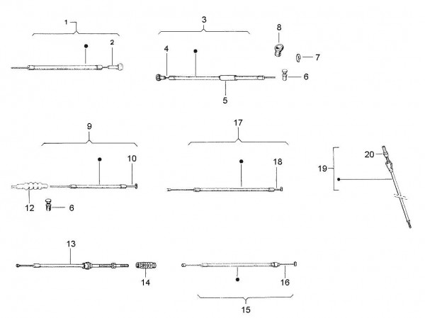 Bowdenzüge Bowdenzüge - Vespa Vespa 50 50ccm 2T AC - V5N1T