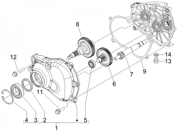 Motor Getriebe - Piaggio Beverly 125ccm 4T LC 2007- ZAPM28900