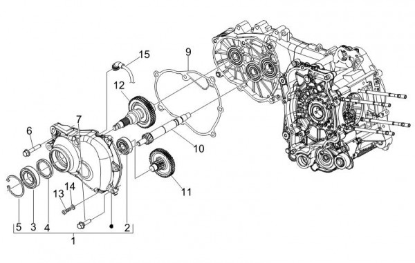 Motor Getriebe - Vespa GT 250ccm 4T LC 2006- ZAPM45102