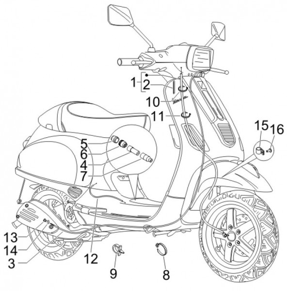 Bowdenzüge Bowdenzüge - Vespa S 50ccm 2T AC 2007- ZAPC38402