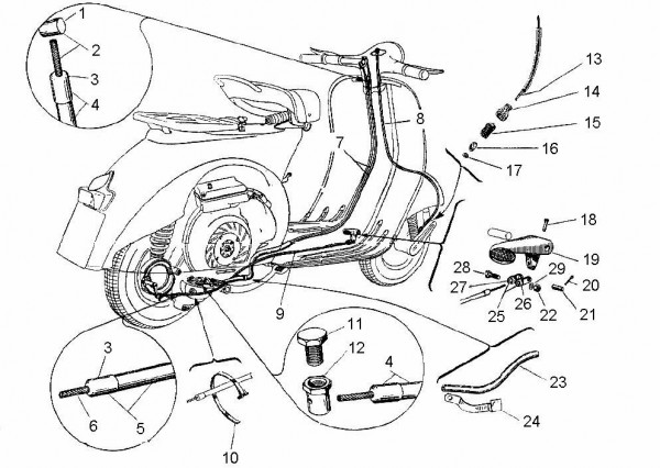 Bowdenzüge Bowdenzüge - Vespa Vespa 125 125ccm 2T AC 1961- VNB2T