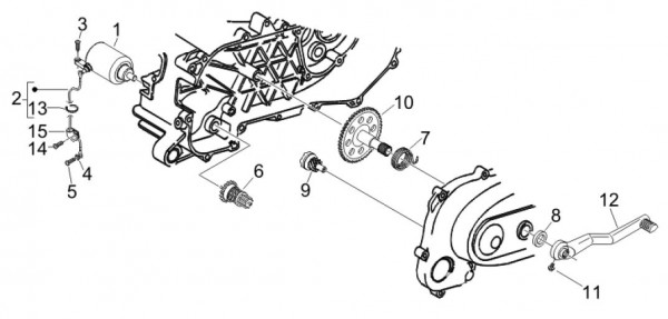 Motor Anlasser - Vespa S 50ccm 2T AC 2007- ZAPC38402