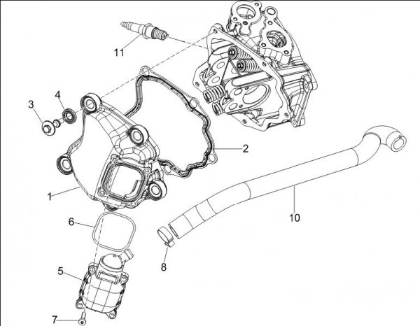 Motor Zylinderkopfabdeckungen - Vespa GT 250ccm 4T LC 2006- ZAPM45102