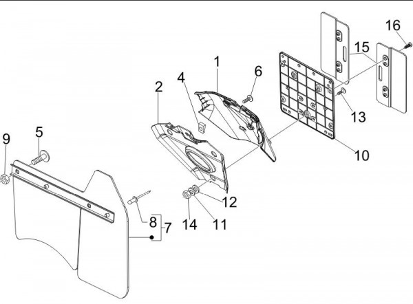 Fahrgestell Kennzeichenträger - Vespa GT 250ccm 4T LC 2006- ZAPM45102