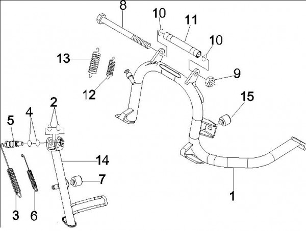Fahrgestell Hauptständer - Vespa GT 250ccm 4T LC 2006- ZAPM45102