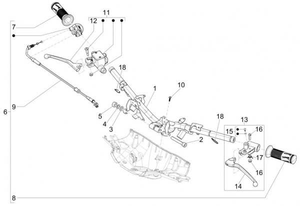 Lenker Lenker - Vespa Sprint 50ccm 4T 3V AC 2017- ZAPCA0101