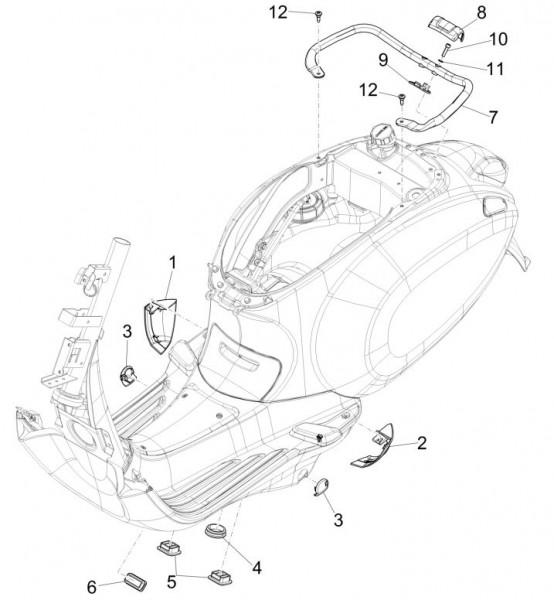 Fahrgestell Seitenverkleidungen - Vespa Sprint 125ccm 4T 3V AC 2017- ZAPMA1300