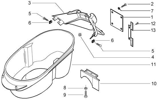 Fahrgestell Helmfach - Vespa GT 200ccm 4T LC 2005- ZAPM3120000001001